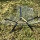 Vintage triangular glass top coffee table