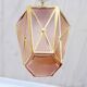 Art Deco suspension in pink and brass glass