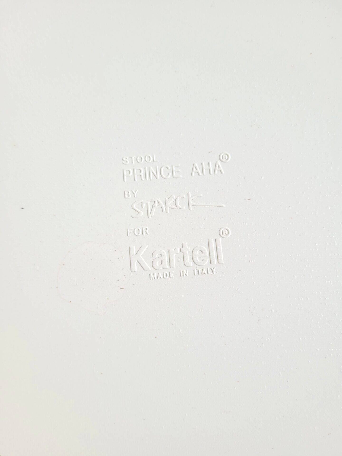 Kartell Prince AHA designer stool/side table by Philippe Starck, white