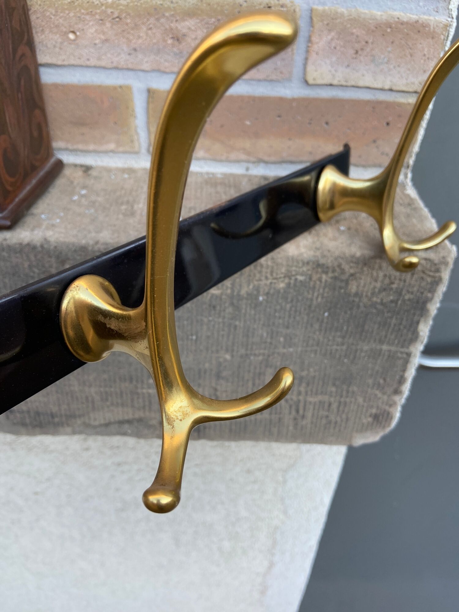 Vintage wall coat rack mid-century hooks 1960s