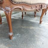 Pair of armchairs basket louis XV in carved walnut
