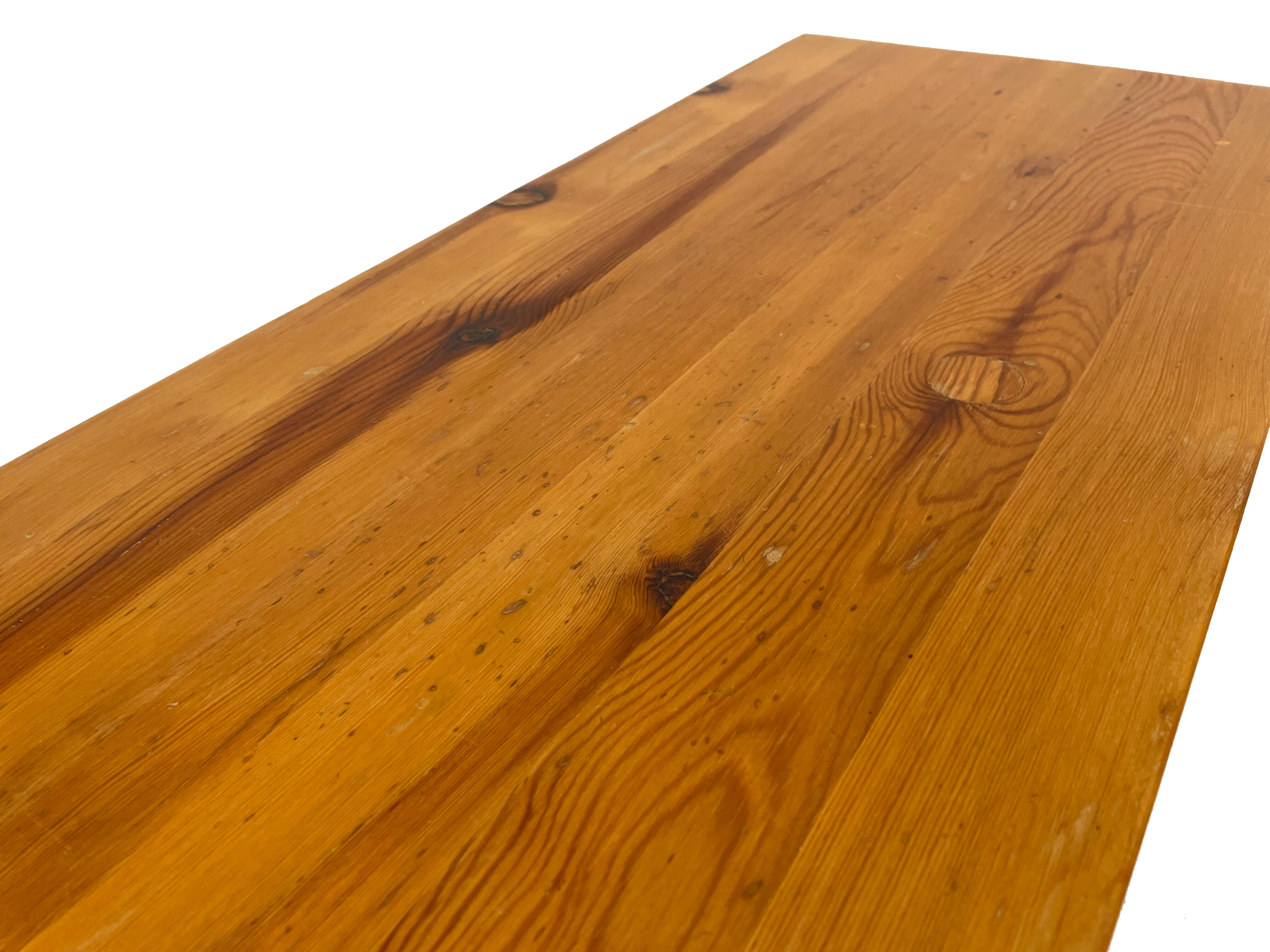 Vintage Scandinavian modern pinewood bench from the 1960's