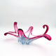 Large organic Murano sommerso bowl - Aquamarine blue and pink