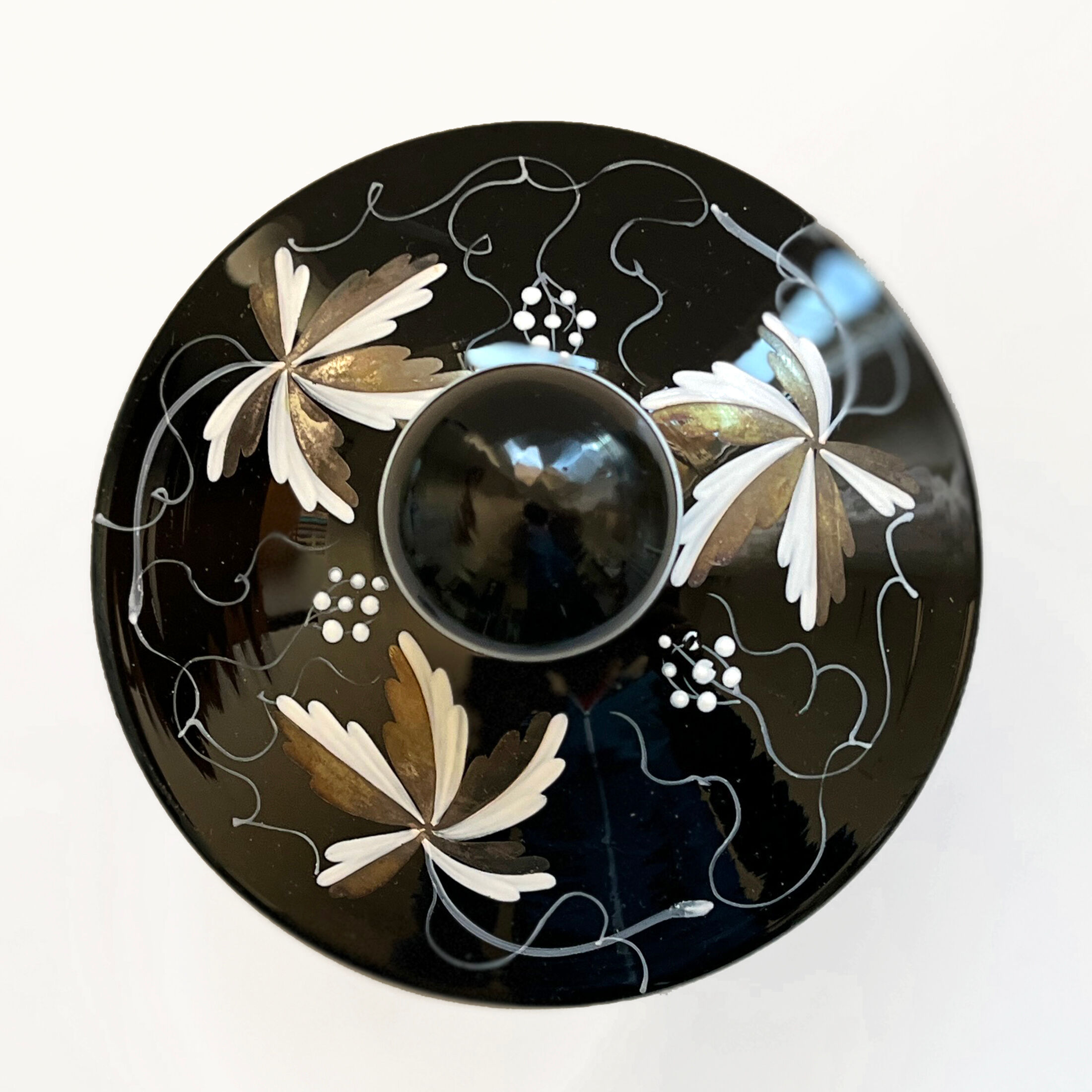 Grossenhein hyalite glass bombonier, germany 1950s