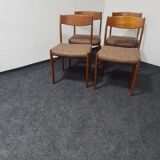Set of 4 vintage teak dining chairs