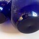 Pair of colbat blue art deco vase with silver leaf inclusions height 24 cm