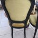Lot de 2 chaises vintage style Louis XV – Velours vert & bois noir