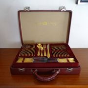 Ménagère Bestecke Solingen 70 pieces gold plated 24 carat for 12 people