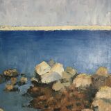 Sea and rocks painting