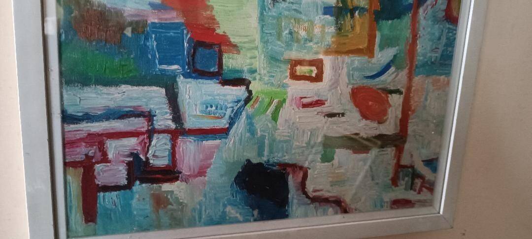 Abstract oil painting on canvas