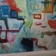 Abstract oil painting on canvas