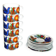 Lot 6 colorful bird cups acapulco by villeroy-boch vintage 1960-1970