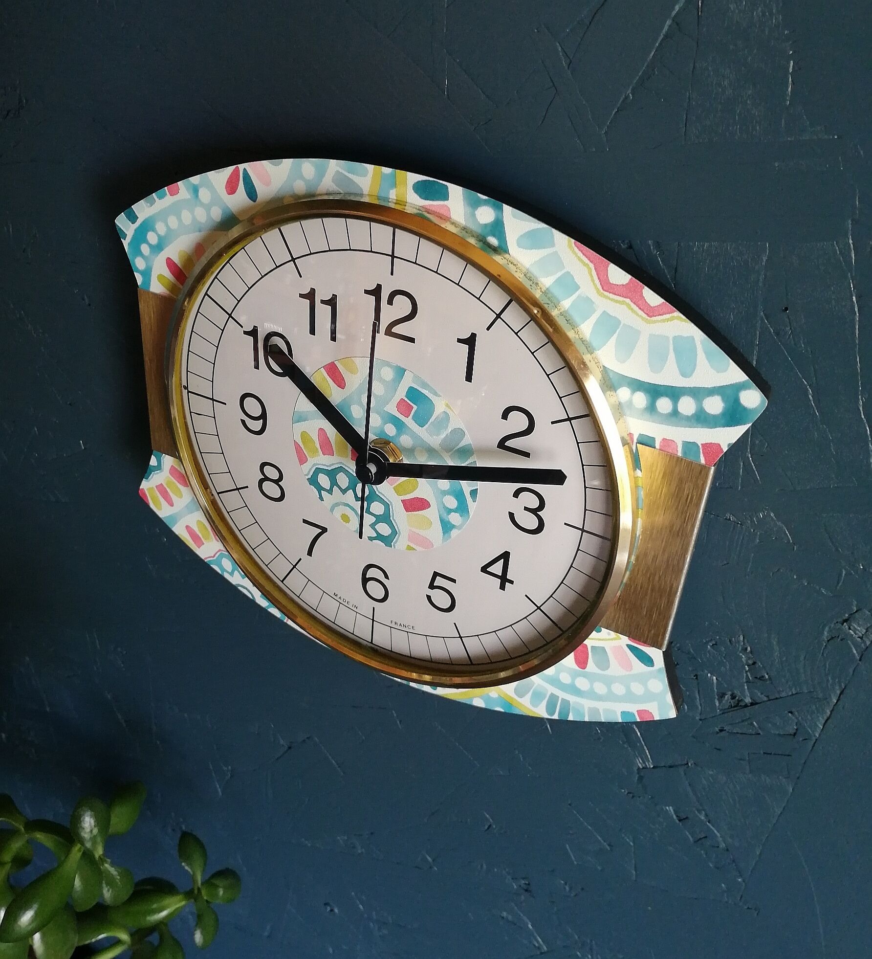 Vintage silent wall clock "Japy Folk"