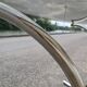 Vintage oval design table in smoked glass and chrome legs