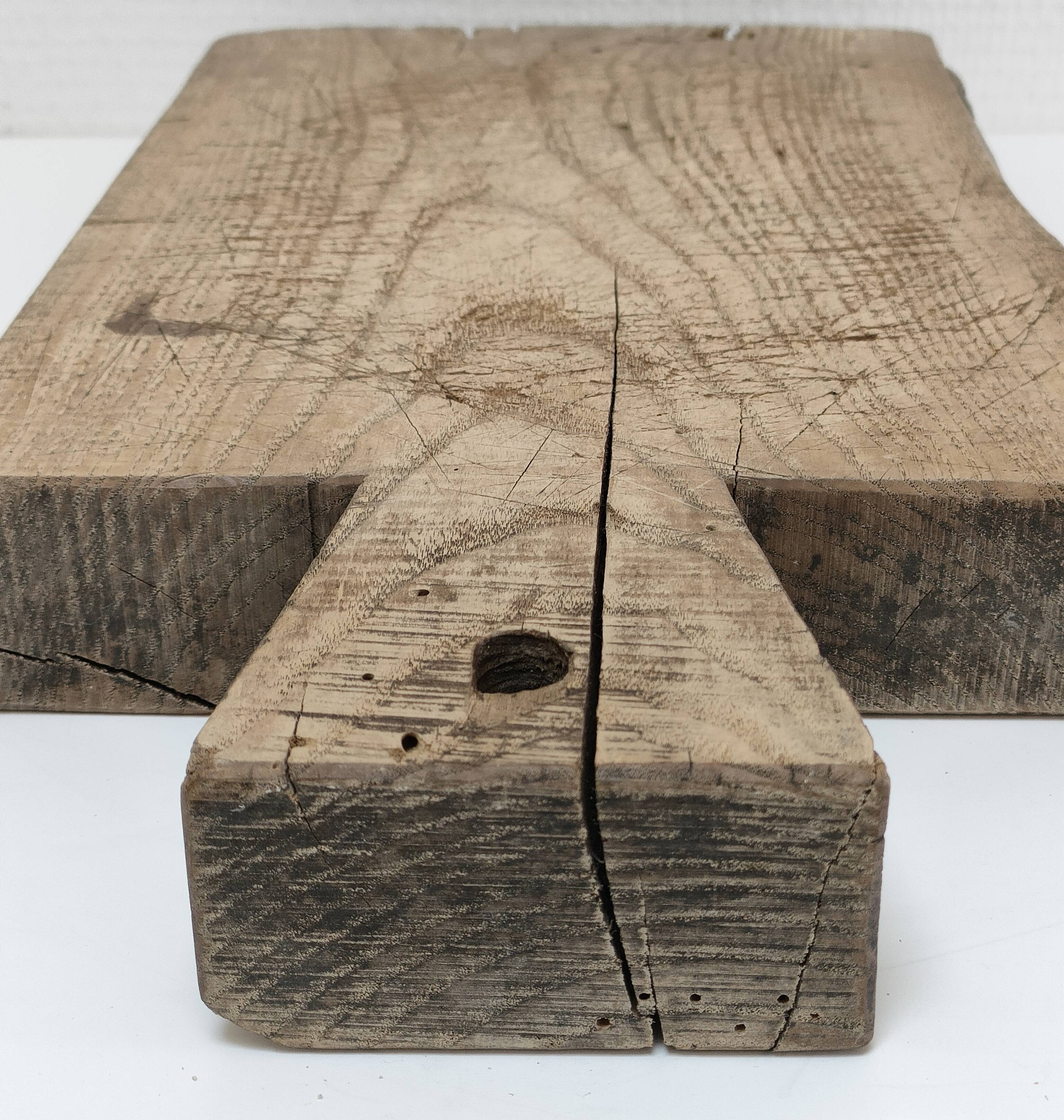 Cutting board solid wood patinated thick early twentieth century