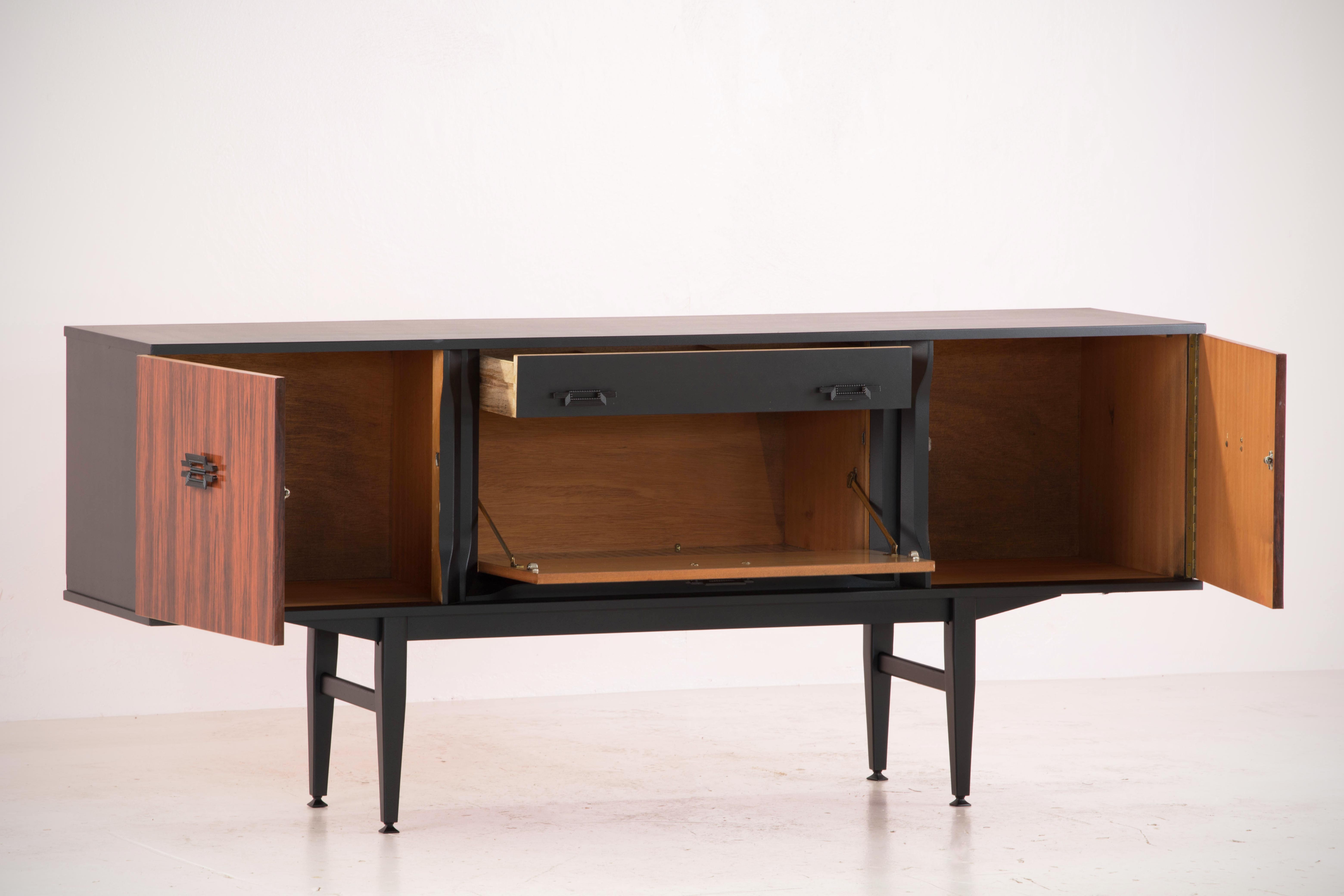 Vintage black  and rosewood sideboard