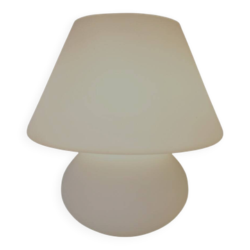 Vintage mushroom table lamp, Hustadt Leuchten, in opaline glass model L 1970.