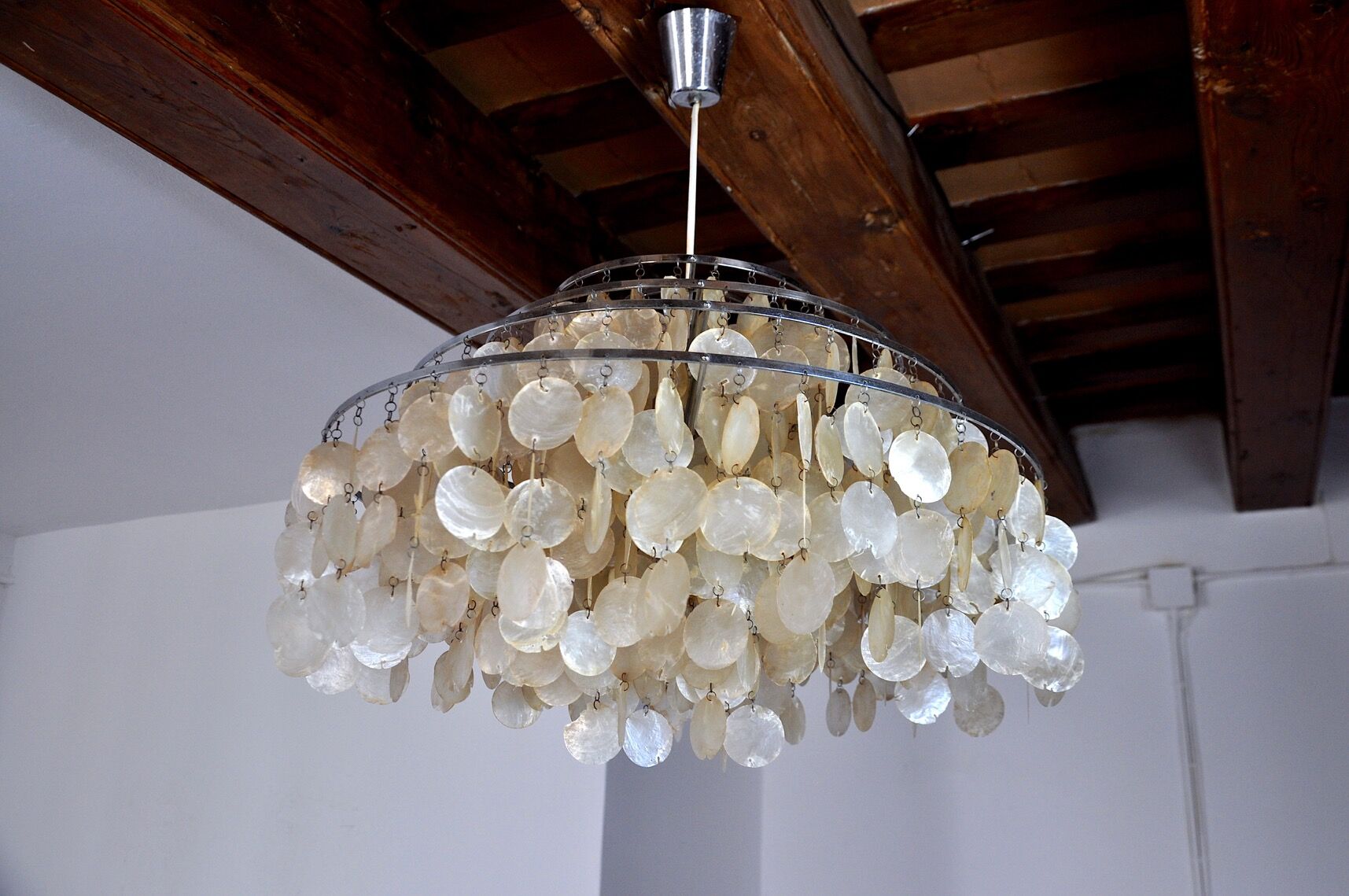 Mother-of-pearl chandelier, 4 levels, 1980, France