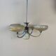 Art Deco opaline wood and metal chandelier