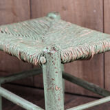 Ancien tabouret bois et paille