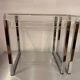 Pair of vintage chrome and acrylic glass bedside tables