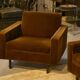 Ensemble canapé et 2 fauteuils en velours marron 1960’s
