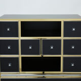 Secretary brass chrome lacquer Michel Pigneres 1970