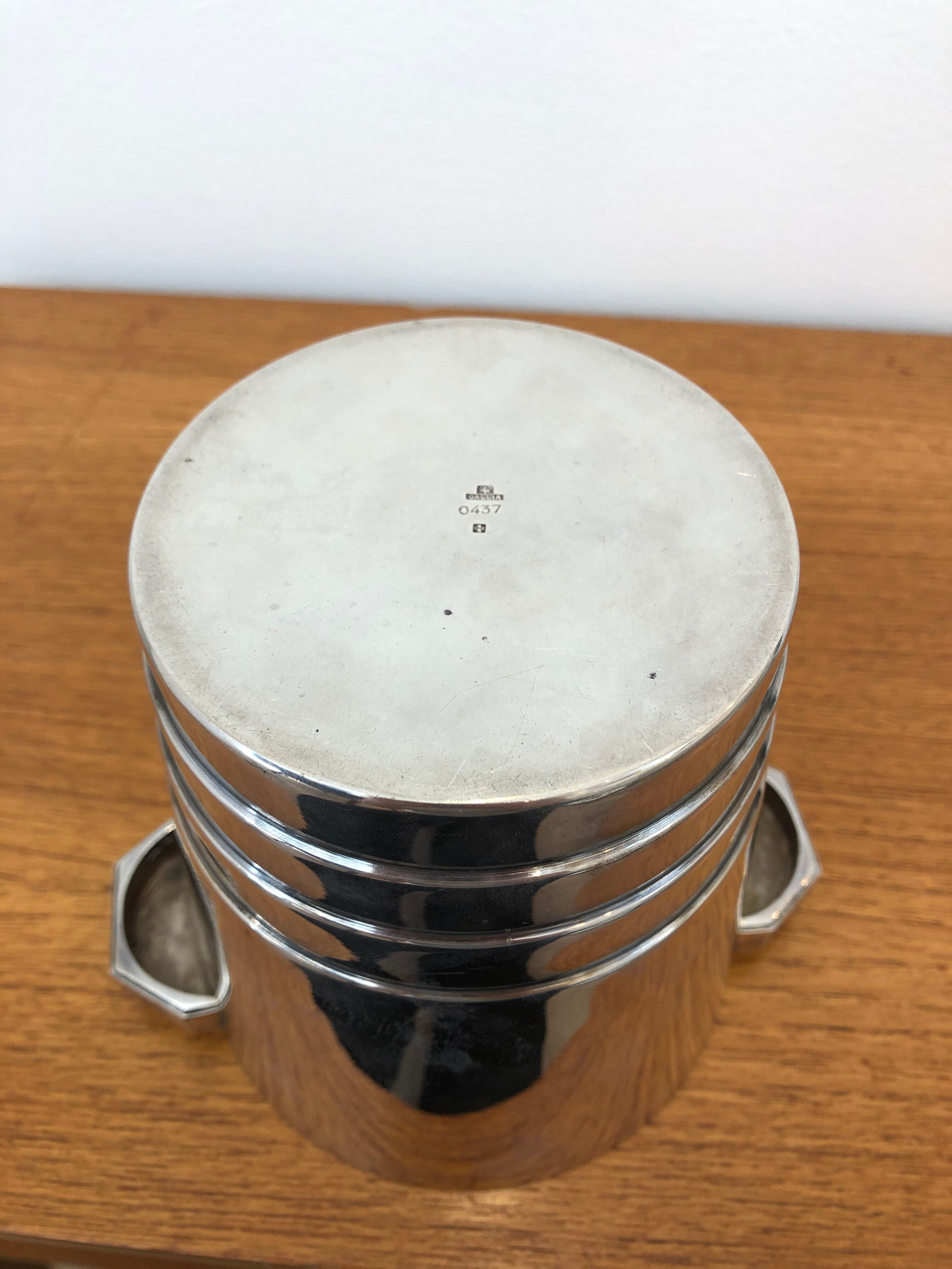 Gallia silver metal ice bucket