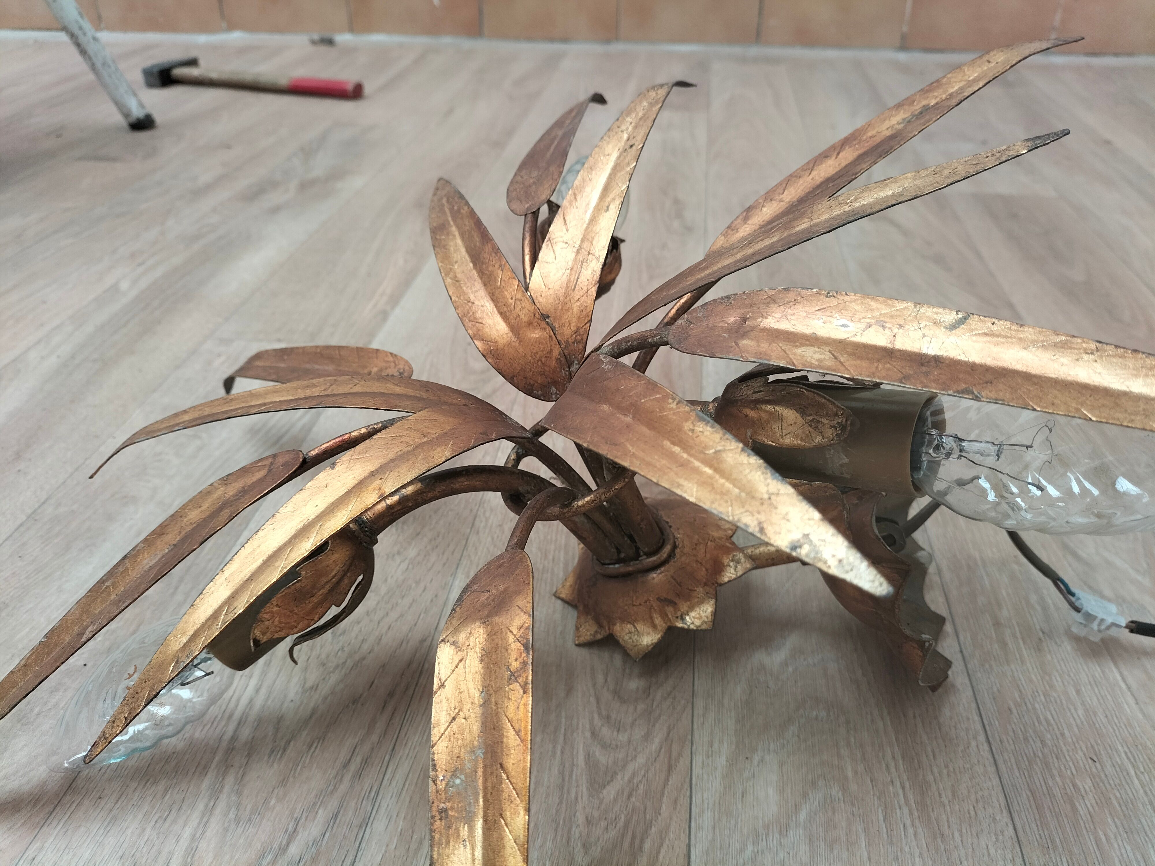 Golden leaf chandelier