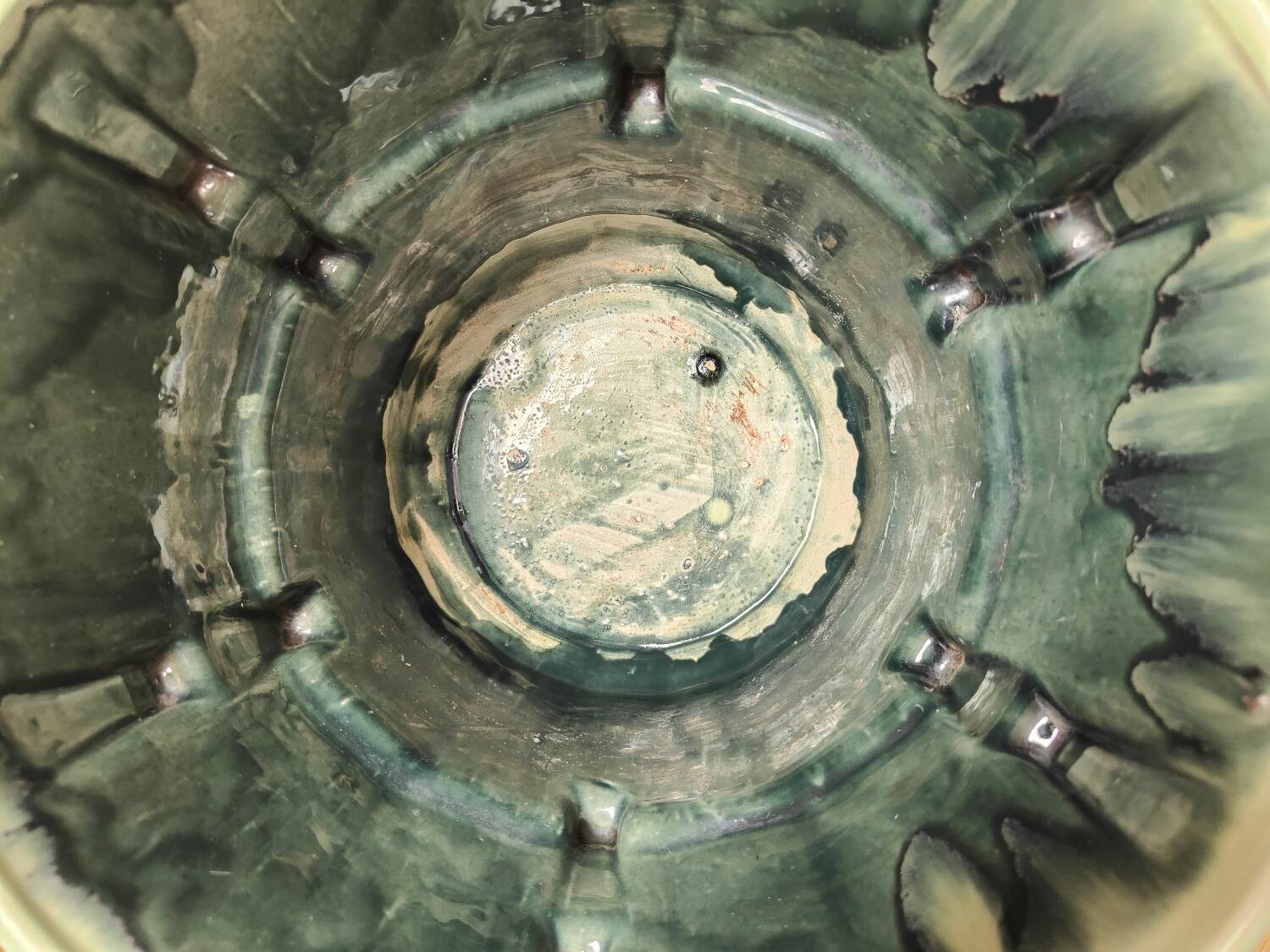 Iridescent Art Deco earthenware planter