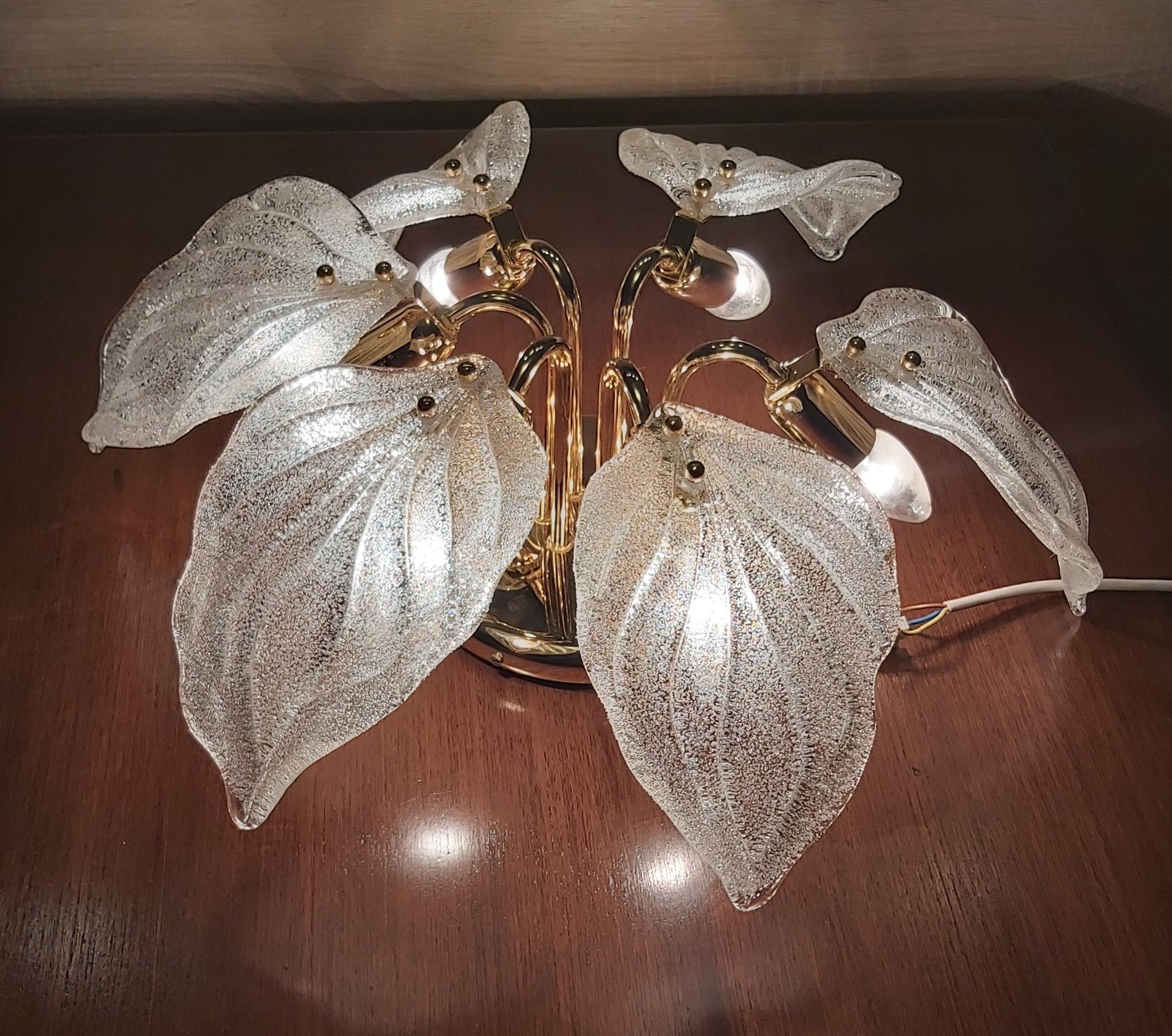 Plafonnier en verre de Murano, Navaresi, Italie, années 1980