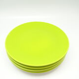 Set of 4 green ceramic plates