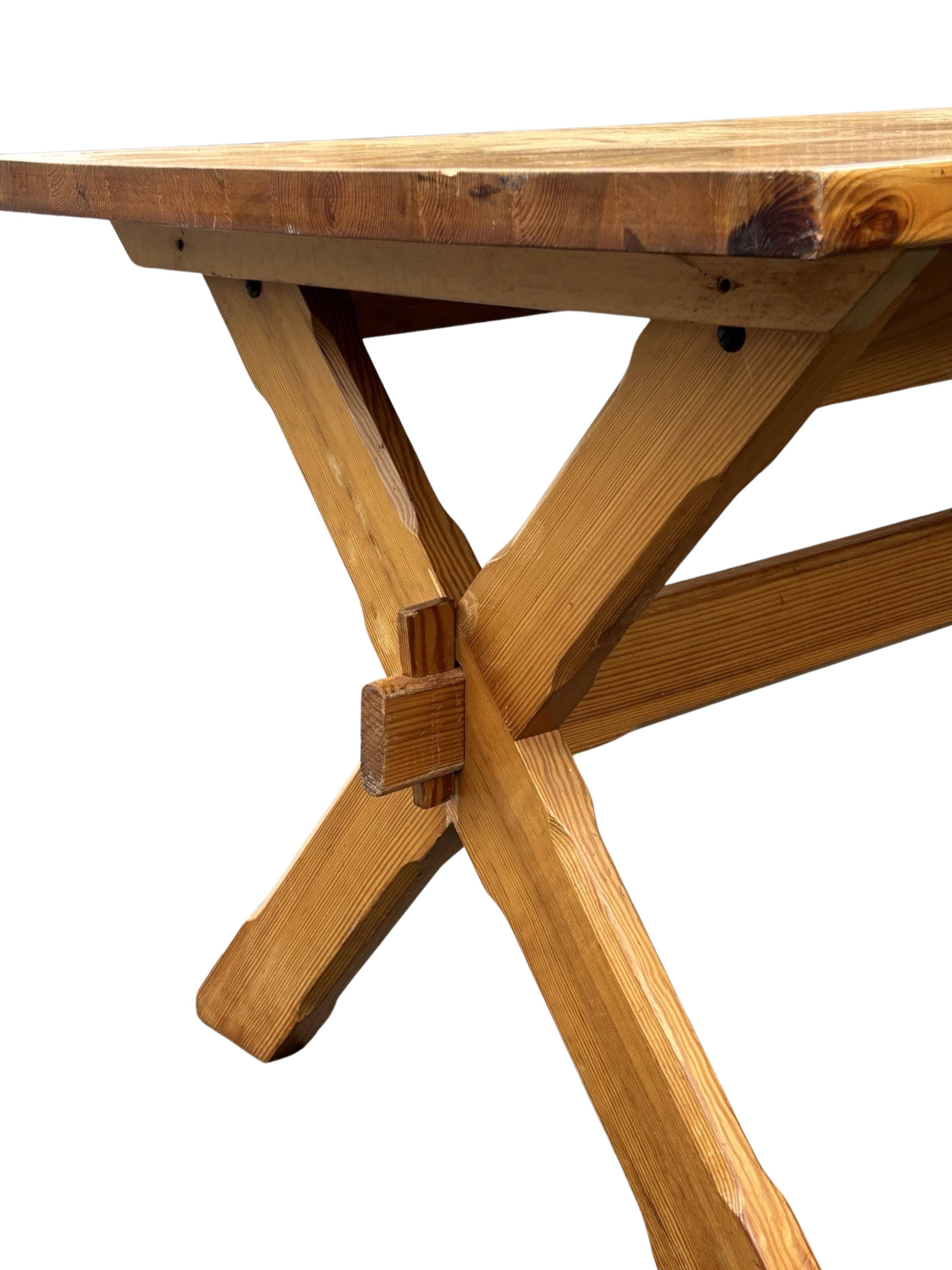Vintage dining table pinewood 1960 minimalist dining table