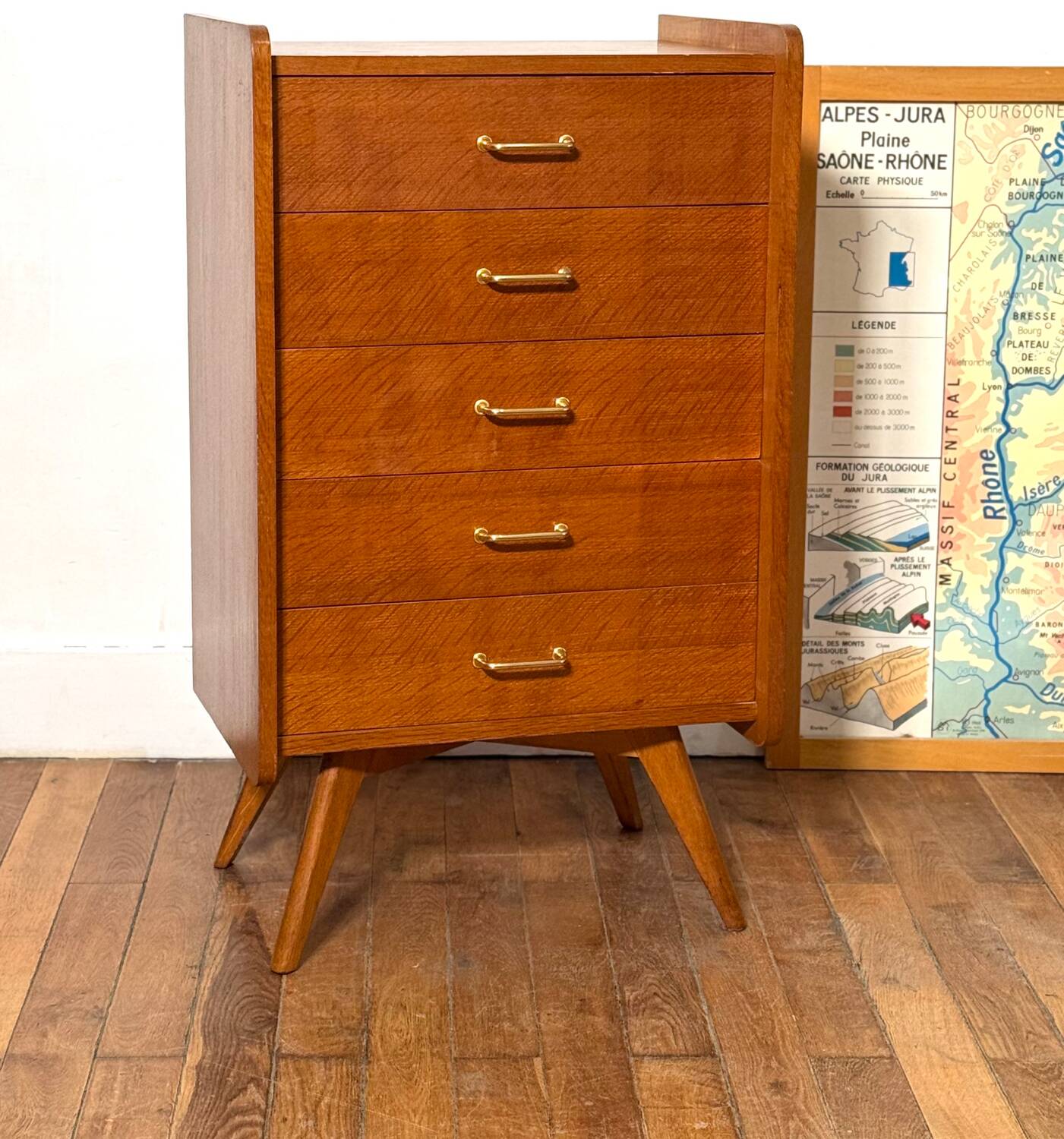 Vintage chiffonier with compass feet -