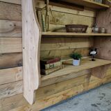 Large solid pine wall shelf