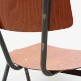 Eromes oak and grey-green chair with hooks