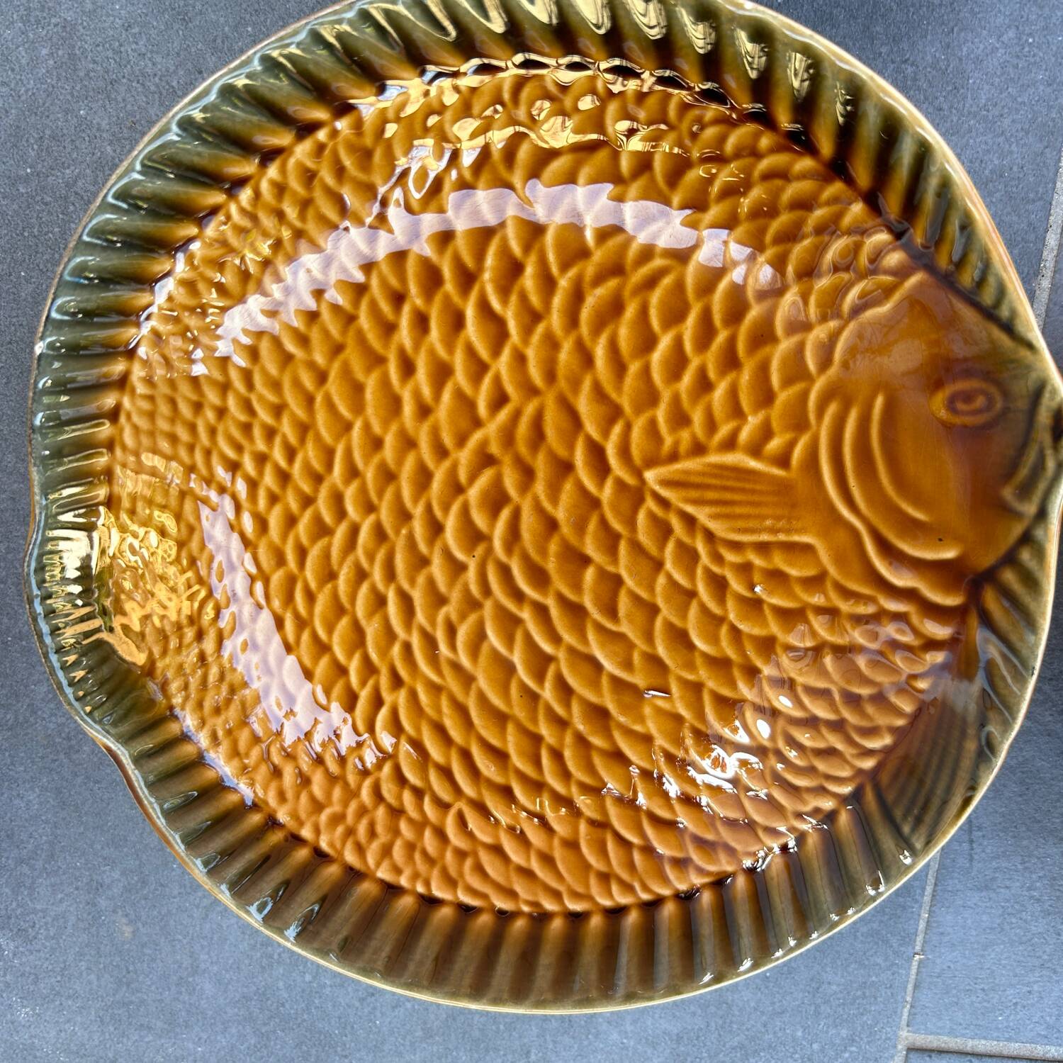 10 Sarreguemines fish plates