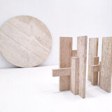 Mid-century modern travertine dining table