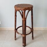 Vintage rattan high stool 60s/70s
