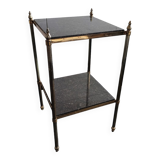 Black marble and brass stool