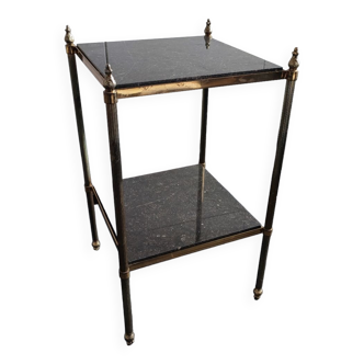Black marble and brass stool