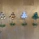 Set of 4 vintage murano glass knife rests grape cluster