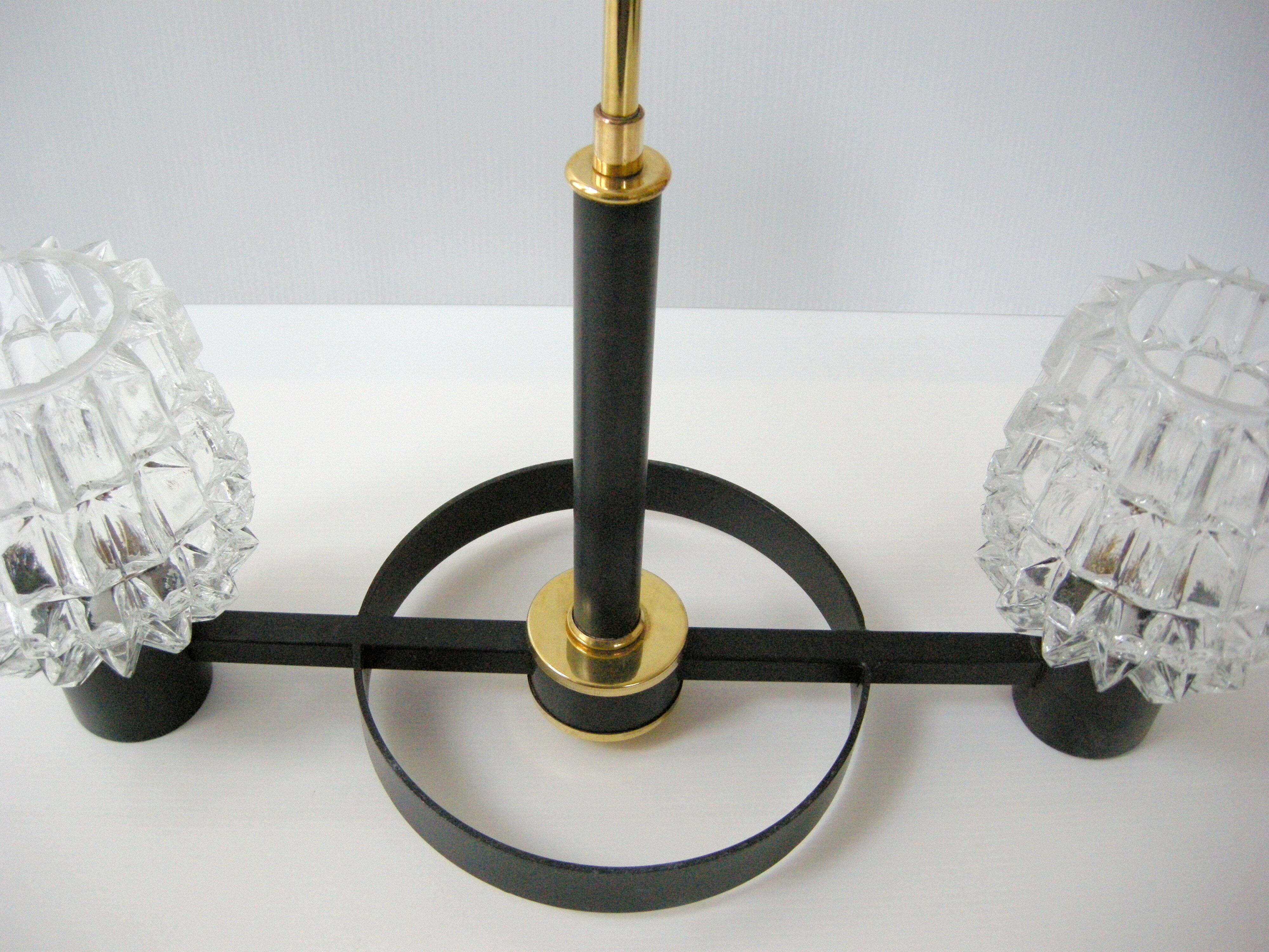 Vintage chandelier 1960 metal and brass