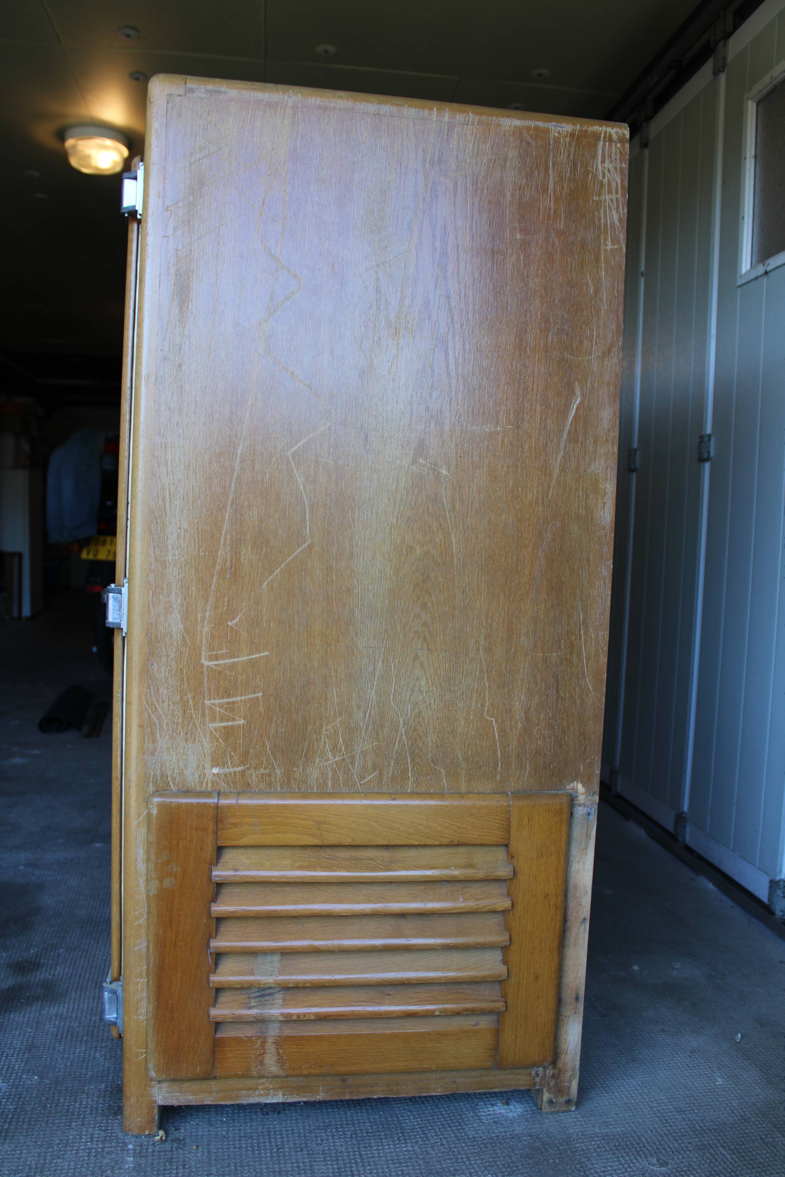 Vintage wooden refrigerator cabinet 2 doors