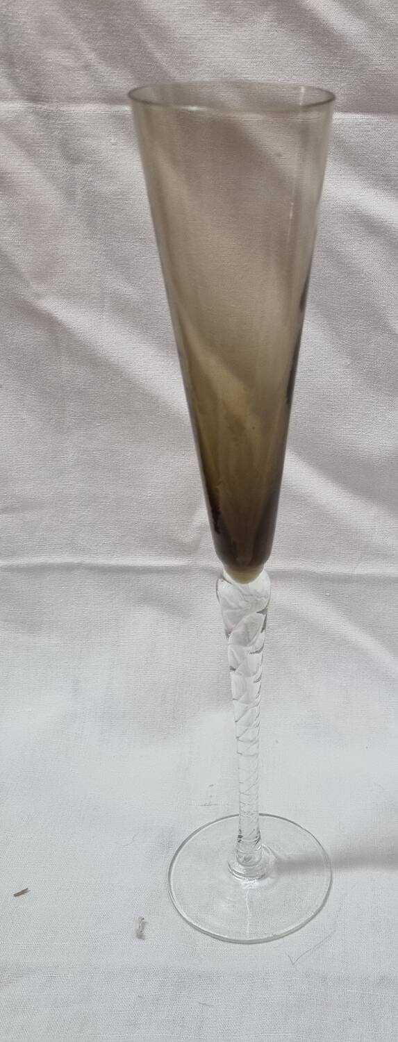 6 Murano colored champagne flutes