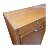 Triple curtain binder cabinet