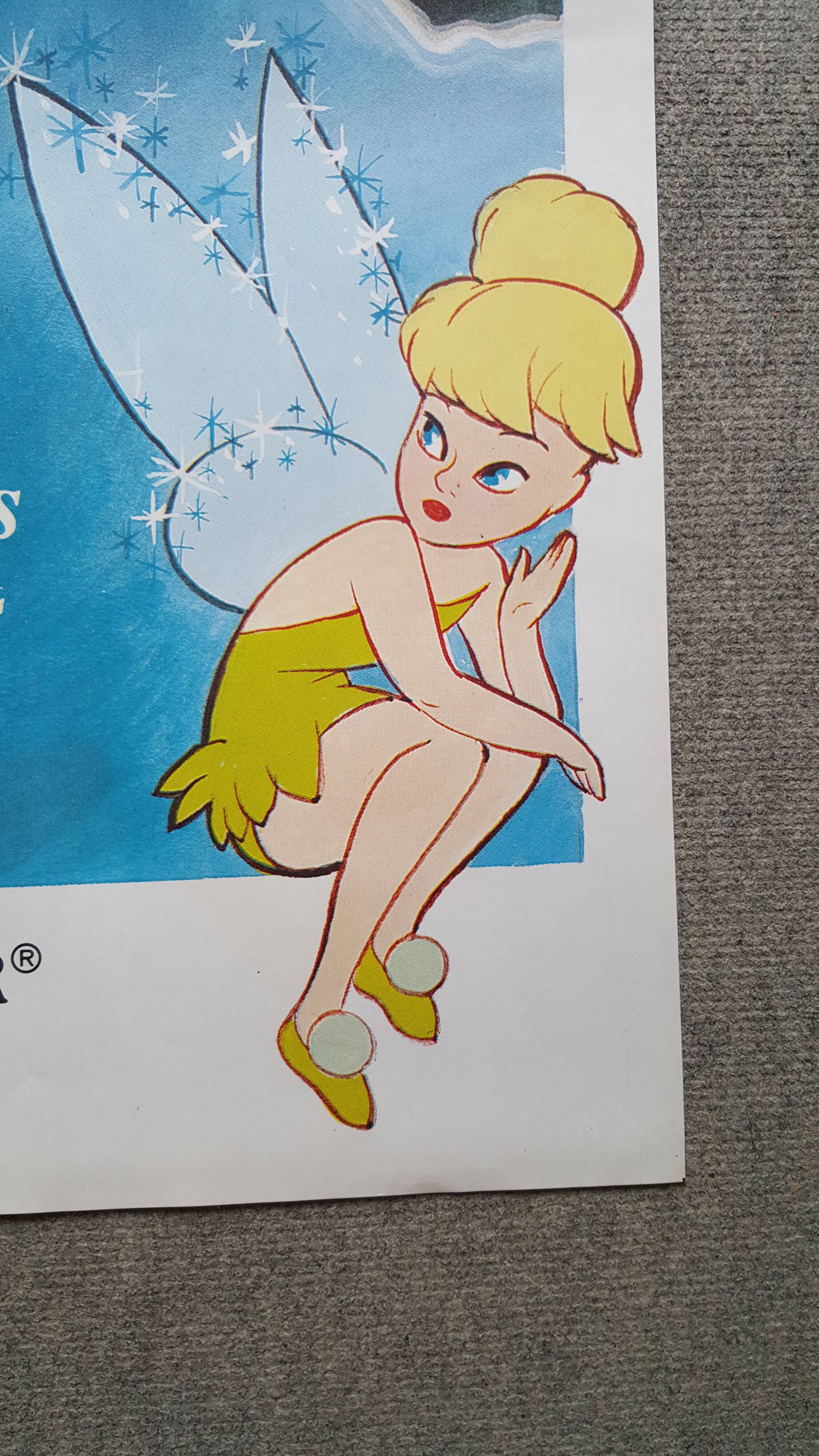 Affiche cinéma originale Walt Disney 1974 Peter Pan 60X160cm