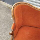 Louis Philippe style velvet bench