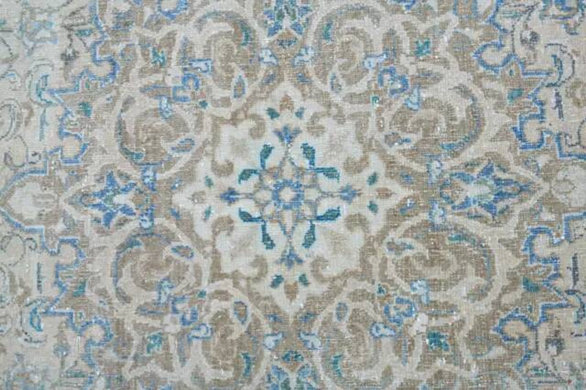 1970s Vintage Persian Handmade Wool Cotton Beige Area Rug 292x396
