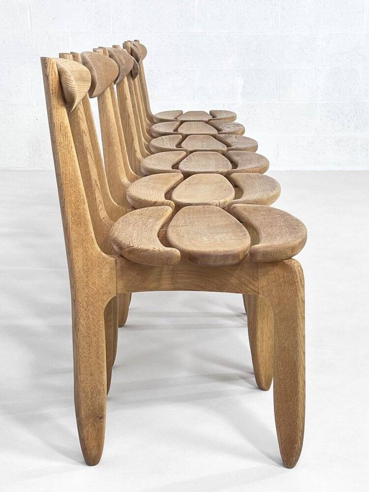 Oak Dining Chairs by Guillerme & Chambron